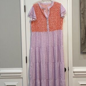 Orange and Purple Polka Dot Dress